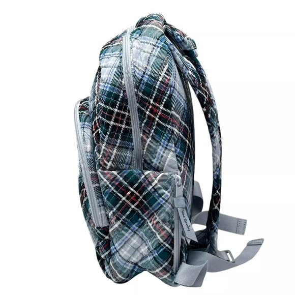 Vera Bradley Cotton Compact Backpack Snowy Plaid‎ Quilted 20L Machine Washable main image 8